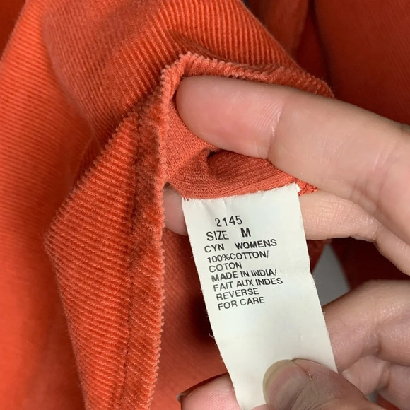 Woolrich Orange Corduroy Button Up - Picture 5 of 6